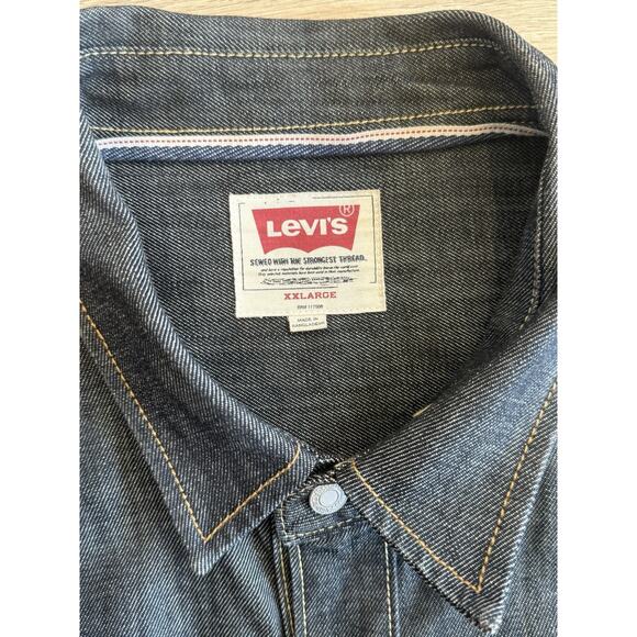 Level 501 Denim Shirt Men’s XXL Black 3LMLW109 - Picture 3 of 8